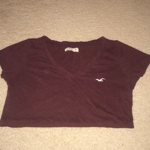Burgundy Hollister V-Neck